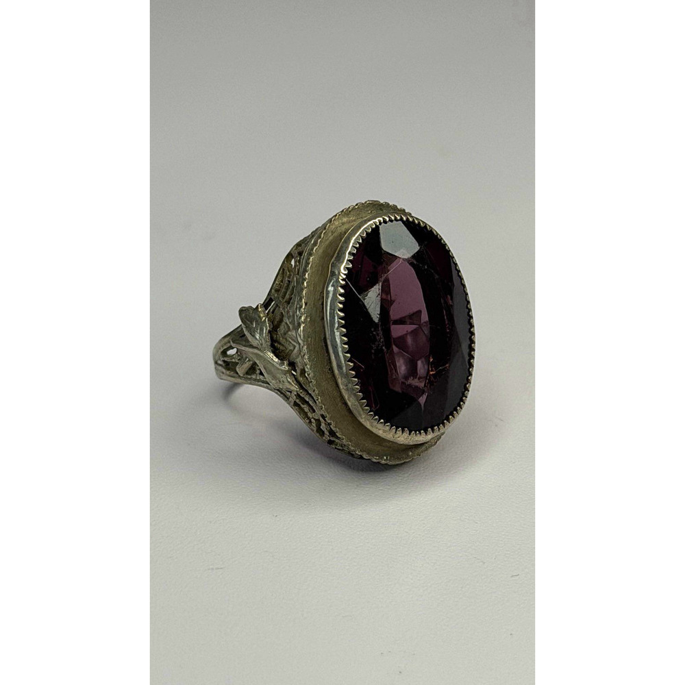 Vintage 925 Sterling Silver Purple Amethyst Ring Size 4.5